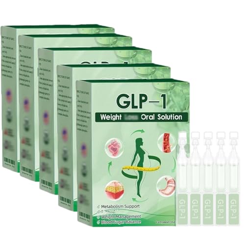 GLP-1 Orale Lösung,Professional GLP-1 Orale Flüssigkeit, Natural Tropfen für Frauen & Männer (5Box/25PCS) von EasPowest