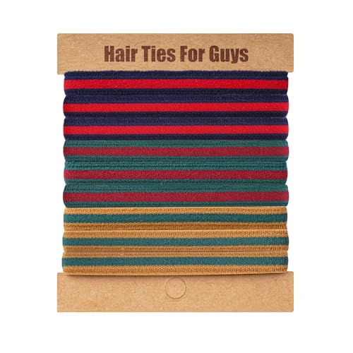 EasYoung Geflochtene Herren-Haargummis für Männer, für Dutt, lockiges, dickes, dichtes Haar, elastische Haargummis für Jungs, keine Beschädigung, keine Falten, 9 Stück (1 Stück) von EasYoung
