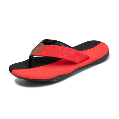 Damen Herren Flip Flops Zehentrenner Sommer Outdoor Beach Sandalen Pool Badelatschen Pantoffeln BlackRed 41 EU von EaseWalk