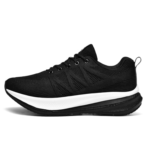 EaseWalk Laufschuhe Damen Herren Sportschuhe Turnschuhe mit Dicker Sohle Outdoor Fitness Gym Sneaker Black 38 von EaseWalk