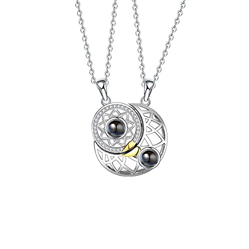925 Sterling Silber Halskette Paar Sonne und Mond Nähte Anhänger Halskette Geschenk für Mädchen Jungen Magnet Halskette Kette für Frauen und Männer 2 Stück 925 Sterling Silber Halskette Paar Sonne und Mond Nähte Anhänger Halskette Geschenk für Mädchen Jungen Magnet Halskette Kette für Frauen und Männer 2 Stück von Easenhub