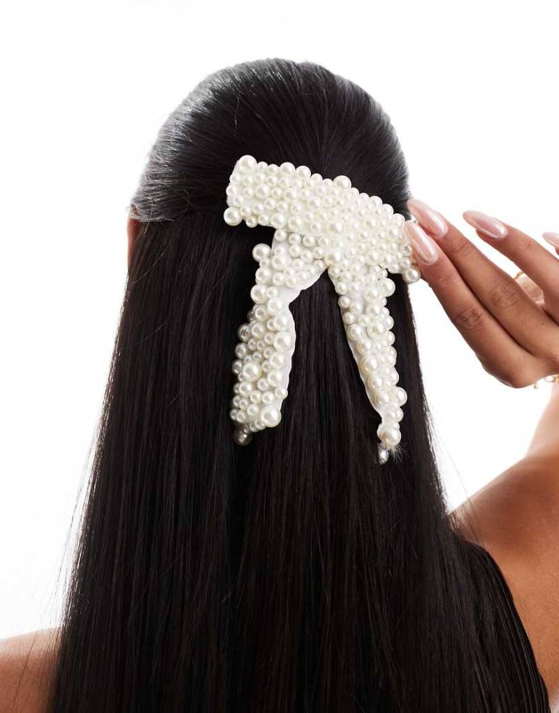 Easilocks x ASOS Exklusiv - Bridal - Braut-Haarspange mit Zierperlen-Weiß von Easilocks