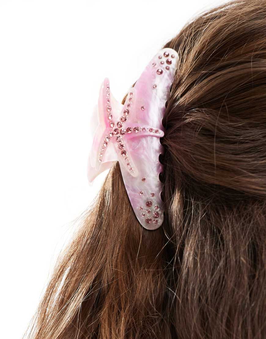 Easilocks x ASOS Exklusiv - Haarklammer in Rosa mit Stern-Design mit Steinchenverzierung von Easilocks