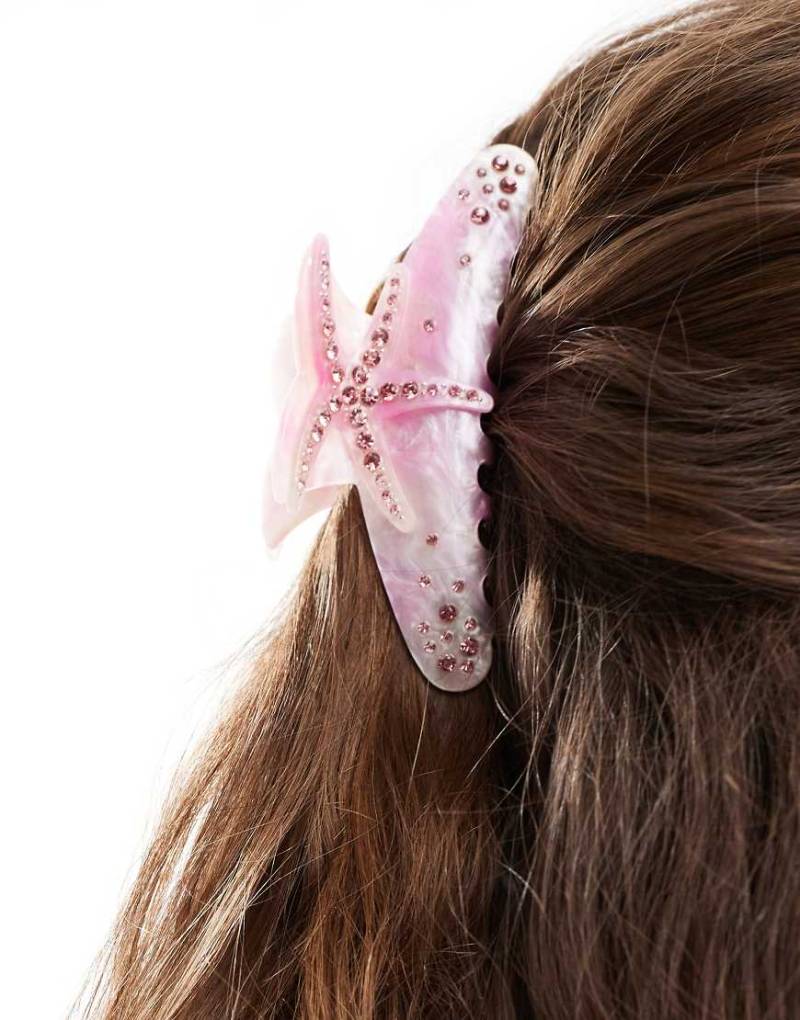 Easilocks x ASOS Exklusiv - Haarklammer in Rosa mit Stern-Design mit Steinchenverzierung von Easilocks