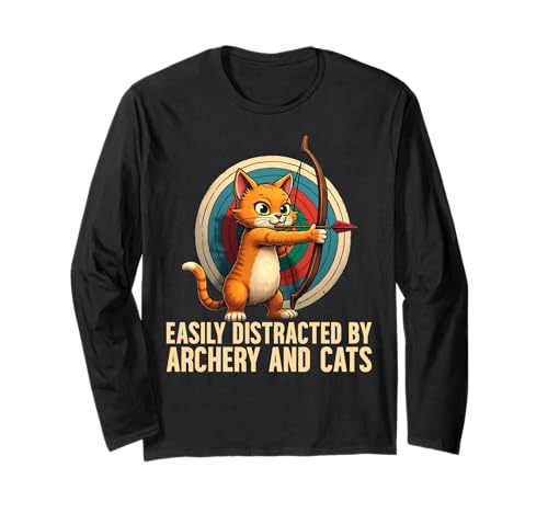 Leicht abgelenkt durch Bogenschießen und Katzenliebhaber, Frauen und Kinder Langarmshirt Leicht abgelenkt durch Bogenschießen und Katzenliebhaber, Frauen und Kinder Langarmshirt von Easily Distracted By Archery And Cats For Kids