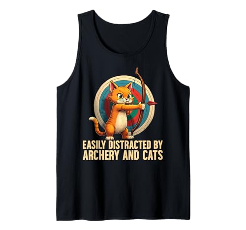 Leicht abgelenkt durch Bogenschießen und Katzenliebhaber, Frauen und Kinder Tank Top von Easily Distracted By Archery And Cats For Kids
