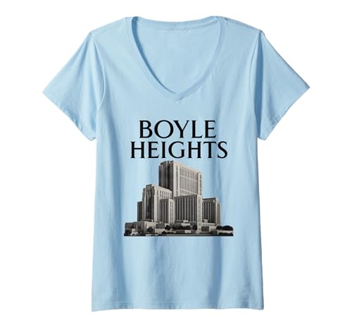 Damen Boyle Heights East LA Los Angeles City Terrace Krankenhaus Deko T-Shirt mit V-Ausschnitt Damen Boyle Heights East LA Los Angeles City Terrace Krankenhaus Deko T-Shirt mit V-Ausschnitt von East Los Apparel
