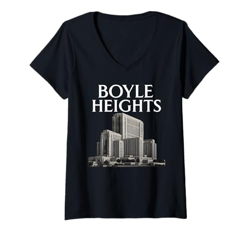 Damen Boyle Heights East LA Los Angeles City Terrace Krankenhaus Deko T-Shirt mit V-Ausschnitt Damen Boyle Heights East LA Los Angeles City Terrace Krankenhaus Deko T-Shirt mit V-Ausschnitt von East Los Apparel