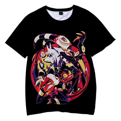 Anime T-Shirt Helluva Boss 3D O-Neck T-Shirt Männer Frauen Kurzarm Harajuku Streetwear Cartoon Helluva Boss 2 Lustige Jungen Mädchen Tops von East-hai-buy