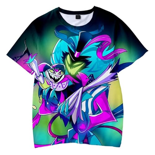 Anime T-Shirt Helluva Boss 3D O-Neck T-Shirt Männer Frauen Kurzarm Harajuku Streetwear Cartoon Helluva Boss 2 Lustige Jungen Mädchen Tops von East-hai-buy