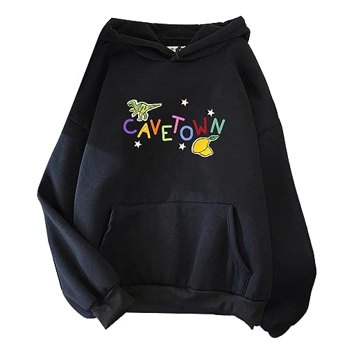 Cavetown Fan Print Hoodie Cartoon Lemon Boy Grafik Sweatshirt Männer Hoody Y2k Frauen Kawaii Fleece Pullover Black,XXL von East-hai-buy