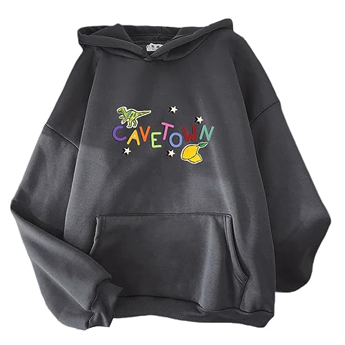 Cavetown Fan Print Hoodie Cartoon Lemon Boy Grafik Sweatshirt Männer Hoody Y2k Frauen Kawaii Fleece Pullover Dark Gray,XXL von East-hai-buy