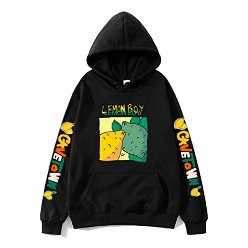 Cavetown Lemon Boy Cartoon Print Hoodies Damen Cartoon Graphic Sweatshirts Fleece Musik Kapuzenpullover Herren Streetwear Black,M von East-hai-buy