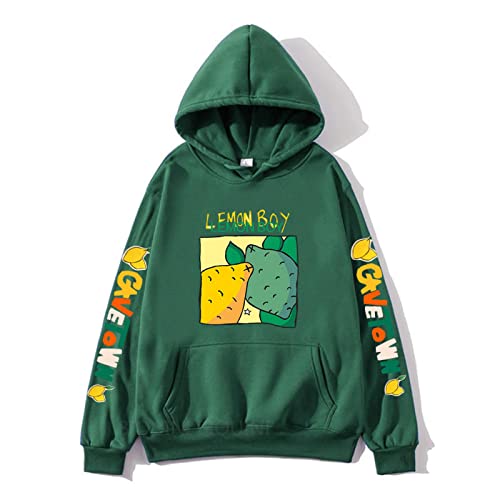 Cavetown Lemon Boy Cartoon Print Hoodies Damen Cartoon Graphic Sweatshirts Fleece Musik Kapuzenpullover Herren Streetwear Dark-Green,XL von East-hai-buy