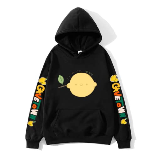 Cavetown Lemon Boy Hoodie Kawaii Cartoon Bedrucktes Sweatshirt Grafik Kleidung Lässiger Langarm Fleece Pullover Black,XL von East-hai-buy