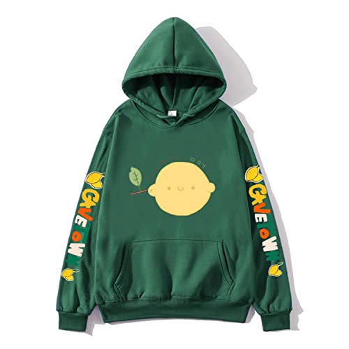 Cavetown Lemon Boy Hoodie Kawaii Cartoon Bedrucktes Sweatshirt Grafik Kleidung Lässiger Langarm Fleece Pullover Dark-Green,3XL von East-hai-buy