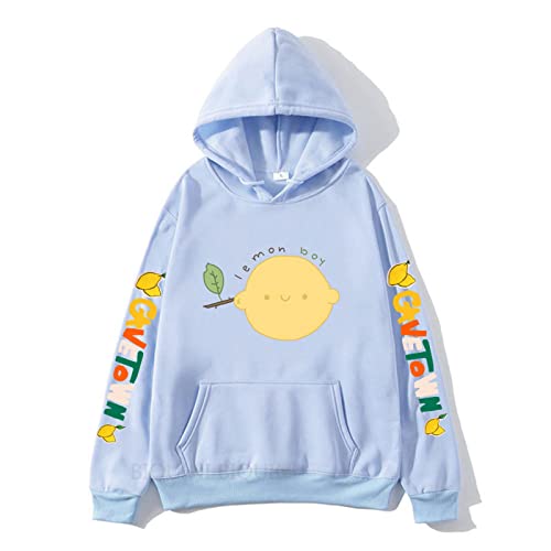 Cavetown Lemon Boy Hoodie Kawaii Cartoon Bedrucktes Sweatshirt Grafik Kleidung Lässiger Langarm Fleece Pullover Light-Blue,XL von East-hai-buy