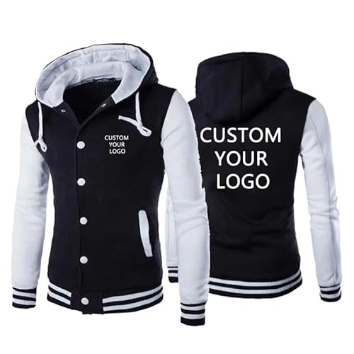 East-hai-buy Benutzerdefinierte Logo Text Herren Hoodie Jacke Personalisierter Pullover Hoodie Entwerfen Sie Ihren Eigenen Kapuzen-Sweatshirt Slim Fit Mantel color3,L von East-hai-buy