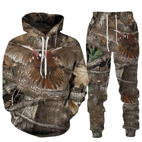 East-hai-buy Casual Camouflage Jagd Tier Wildschwein 3D Hoodie Sweatshirt Männer Trainingsanzug 2 Stück Set Sportwear Männer Kleidung Anzug color1,XXL von East-hai-buy