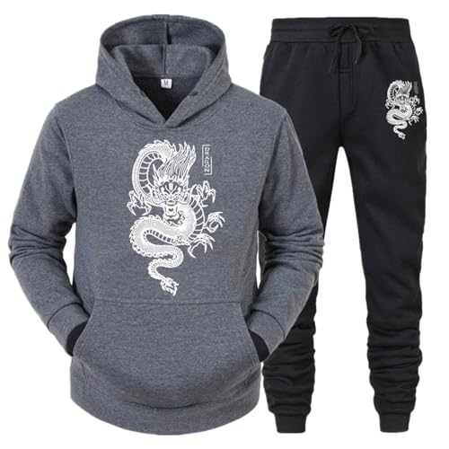 East-hai-buy Drachen Druck Männer Trainingsanzug Set Casual Hoodie und Hosen 2 Stücke Sets Frühling Winter Mode Sweatshirt Pullover Männer Kleidung color12,3XL von East-hai-buy