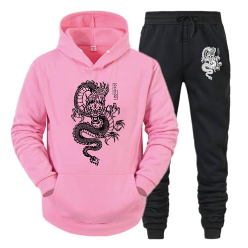 East-hai-buy Drachen Druck Männer Trainingsanzug Set Casual Hoodie und Hosen 2 Stücke Sets Frühling Winter Mode Sweatshirt Pullover Männer Kleidung color7,XL von East-hai-buy
