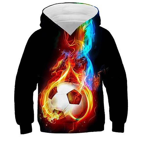 East-hai-buy Hoodies 3D-Druck Fußball Sweatshirts Jungen Mädchen Hoodie Mode Pullover Kinder Langarm Kleidung Mantel Geschenk color7,160 von East-hai-buy
