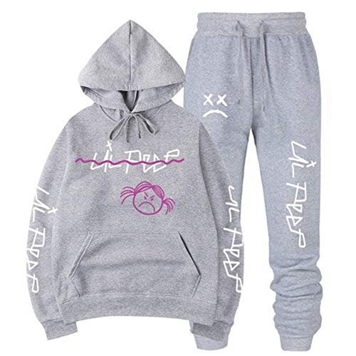 East-hai-buy Männer/Frauen Hoodie Sweatshirt Sets, Winter Warme Fleece Jogginghose Anzüge Hip Hop Pullover Kapuzenoberteile von East-hai-buy