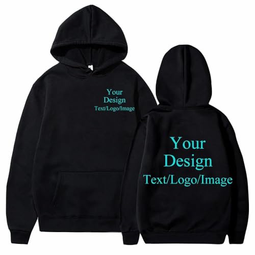 East-hai-buy Personalisierter Hoodie Benutzerdefinierte Sweatshirts Entwerfen Sie Ihre Eigenen Bilder/Logo Männer Frauen Harajuku Pullover Streetwear Familien Paar Geschenk color1,L von East-hai-buy