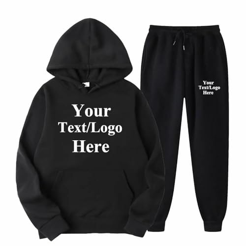 East-hai-buy Personalisierter Hoodie Pullover Personalisiert Jogginghosen Zweiteiliger Anzug Personalisierte Geschenke Fügen Sie Ihren Eigenen Text/Foto/Bild Hinzu Trainingsanzüge custom10,XL von East-hai-buy