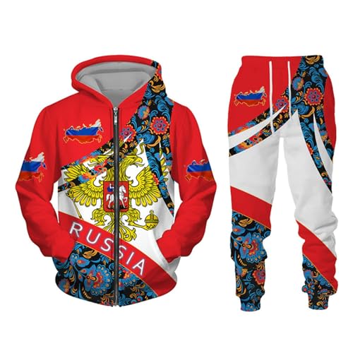 East-hai-buy Russische Flagge 3D-Druck Männer Frauen Reißverschluss Sweatshirts Set Lässige Hoodie Hosen 2-teiliges Set Trainingsanzug Männer Kleidung color4,M East-hai-buy Russische Flagge 3D-Druck Männer Frauen Reißverschluss Sweatshirts Set Lässige Hoodie Hosen 2-teiliges Set Trainingsanzug Männer Kleidung color4,M von East-hai-buy
