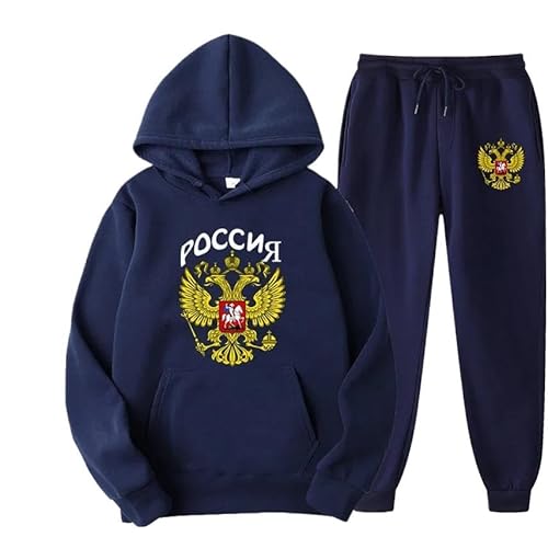 East-hai-buy Russland Adler Emblem Druck Männer Frauen Trainingsanzug Sets Casual Hoodie und Jogginghose 2 Stücke Sets Pullover Sweatshirt color1,XL von East-hai-buy