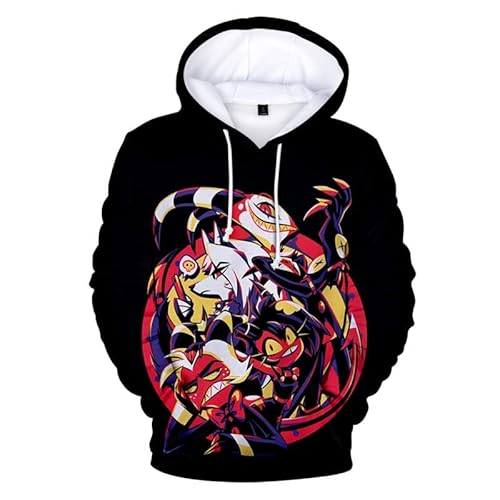 Helluva Boss Hoodie Erwachsene Kinder Kapuzenpullover 3D Langarm Sweatshirt Harajuku Streetwear 2022 Cartoon Anime Helluva Boss Pullover für Frauen Männer Jungen Mädchen von East-hai-buy