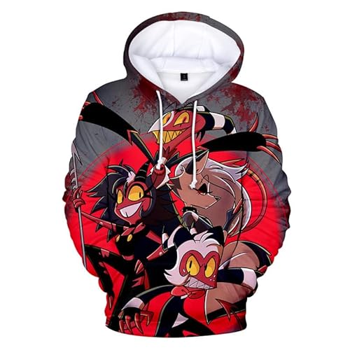 Helluva Boss Hoodie Erwachsene Kinder Kapuzenpullover 3D Langarm Sweatshirt Harajuku Streetwear 2022 Cartoon Anime Helluva Boss Pullover für Frauen Männer Jungen Mädchen von East-hai-buy