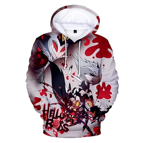 Helluva Boss Hoodie Erwachsene Kinder Kapuzenpullover 3D Langarm Sweatshirt Harajuku Streetwear 2022 Cartoon Anime Helluva Boss Pullover für Frauen Männer Jungen Mädchen von East-hai-buy