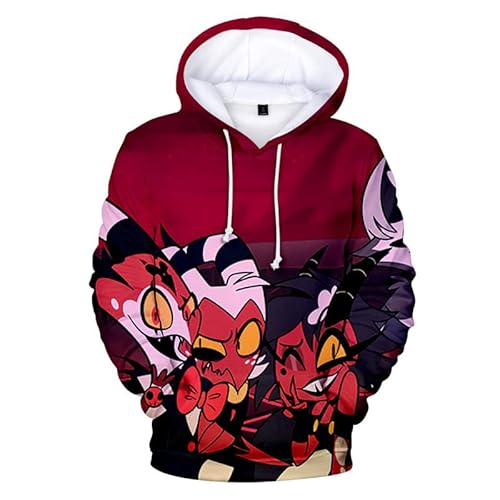 Helluva Boss Hoodie Erwachsene Kinder Kapuzenpullover 3D Langarm Sweatshirt Harajuku Streetwear 2022 Cartoon Anime Helluva Boss Pullover für Frauen Männer Jungen Mädchen von East-hai-buy