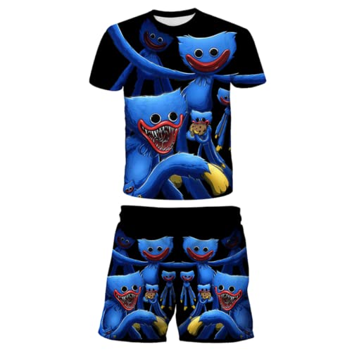 Jungen Pyjamas Set Anime Cartoon 3D Kurzarm Anzüge Mädchen Tops Shorts Sport Anzug Kinder T-Shirt Kleidung von East-hai-buy