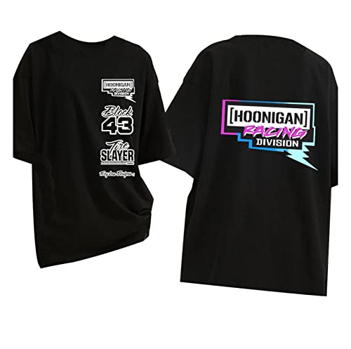 Ken Block 43 T Shirt Herren Grafikdruck Tshirt Ästhetische Lässige Baumwolle Übergroße Kurzarm Tshirts Tops Streetwear Black,XL von East-hai-buy