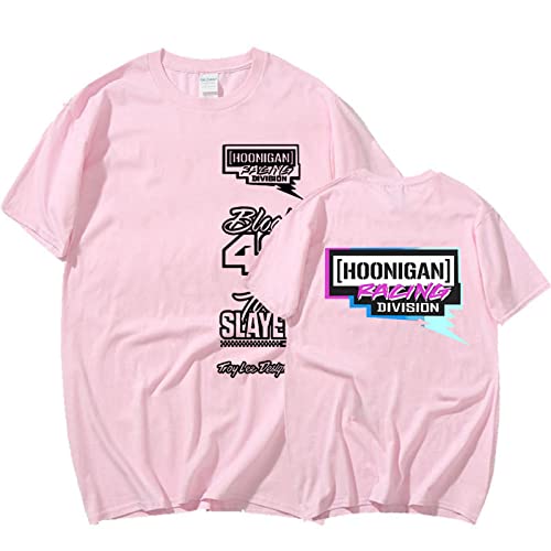 Ken Block 43 T Shirt Herren Grafikdruck Tshirt Ästhetische Lässige Baumwolle Übergroße Kurzarm Tshirts Tops Streetwear Pink,XL von East-hai-buy