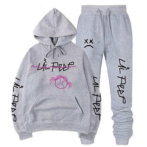 East-hai-buy Männer/Frauen Hoodie Sweatshirt Sets, Winter Warme Fleece Jogginghose Anzüge Hip Hop Pullover Kapuzenoberteile von East-hai-buy