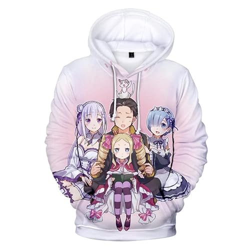 Re Zero Hoodie Japanischer Anime Kapuzenjacke Mantel Rem-ram Pullover Sweatshirt für Männer Frauen Re Zero Hoodie Japanischer Anime Kapuzenjacke Mantel Rem-ram Pullover Sweatshirt für Männer Frauen von East-hai-buy