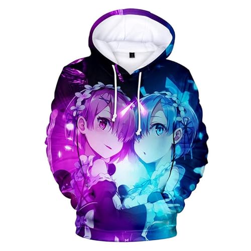 Re Zero Hoodie Japanischer Anime Kapuzenjacke Mantel Rem-ram Pullover Sweatshirt für Männer Frauen Re Zero Hoodie Japanischer Anime Kapuzenjacke Mantel Rem-ram Pullover Sweatshirt für Männer Frauen von East-hai-buy