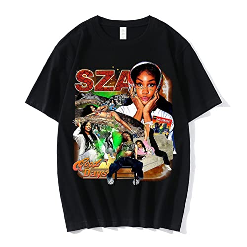 SZA T-Shirt Baumwolle Grafik Shirt Hip Hop Rapper 90er Vintage T-Shirts Männer Frauen Sommerkleidung Übergroße Streetwear 1,L von East-hai-buy