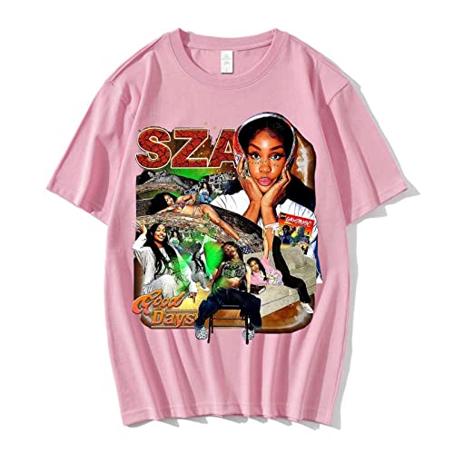SZA T-Shirt Baumwolle Grafik Shirt Hip Hop Rapper 90er Vintage T-Shirts Männer Frauen Sommerkleidung Übergroße Streetwear 19,M von East-hai-buy