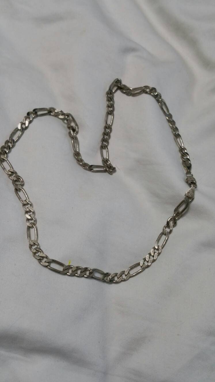 18 Zoll, 925 Silber, Figaro Industrial Style Unisex Kette, Vintage Schmuck, Mode Accessoire von EastIdahoCompany