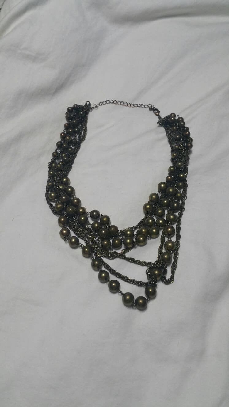 6 Strang, Bronze Perle Und Kette, 24-Zoll-Halskette, Modeschmuck, Mode-Accessoire von EastIdahoCompany