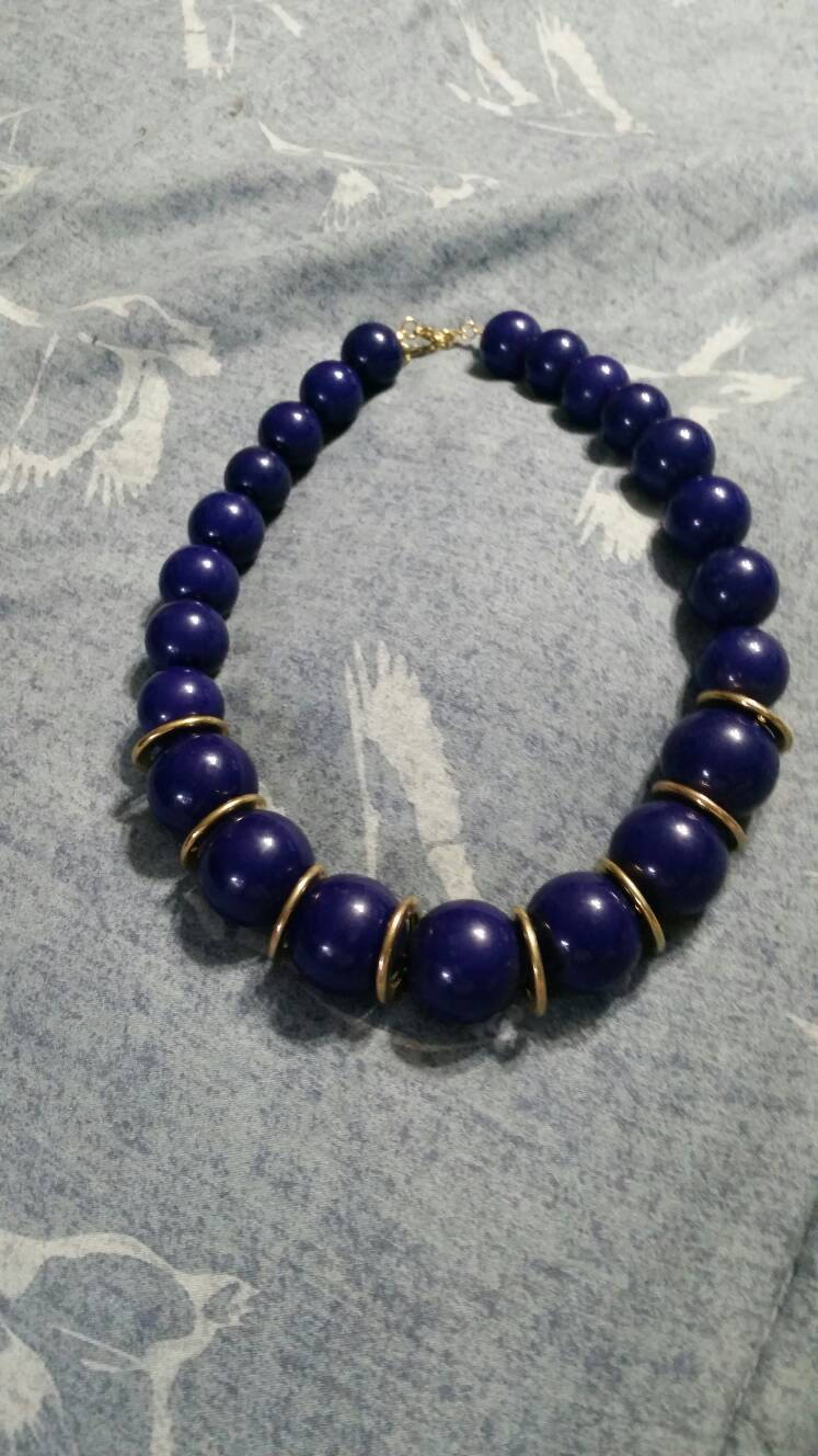 Art-Deco-stil Dunkel Lila Und Gold 18 Zoll Expanding Perlen Halskette Kostüm Schmuck Mode-Accessoire von EastIdahoCompany