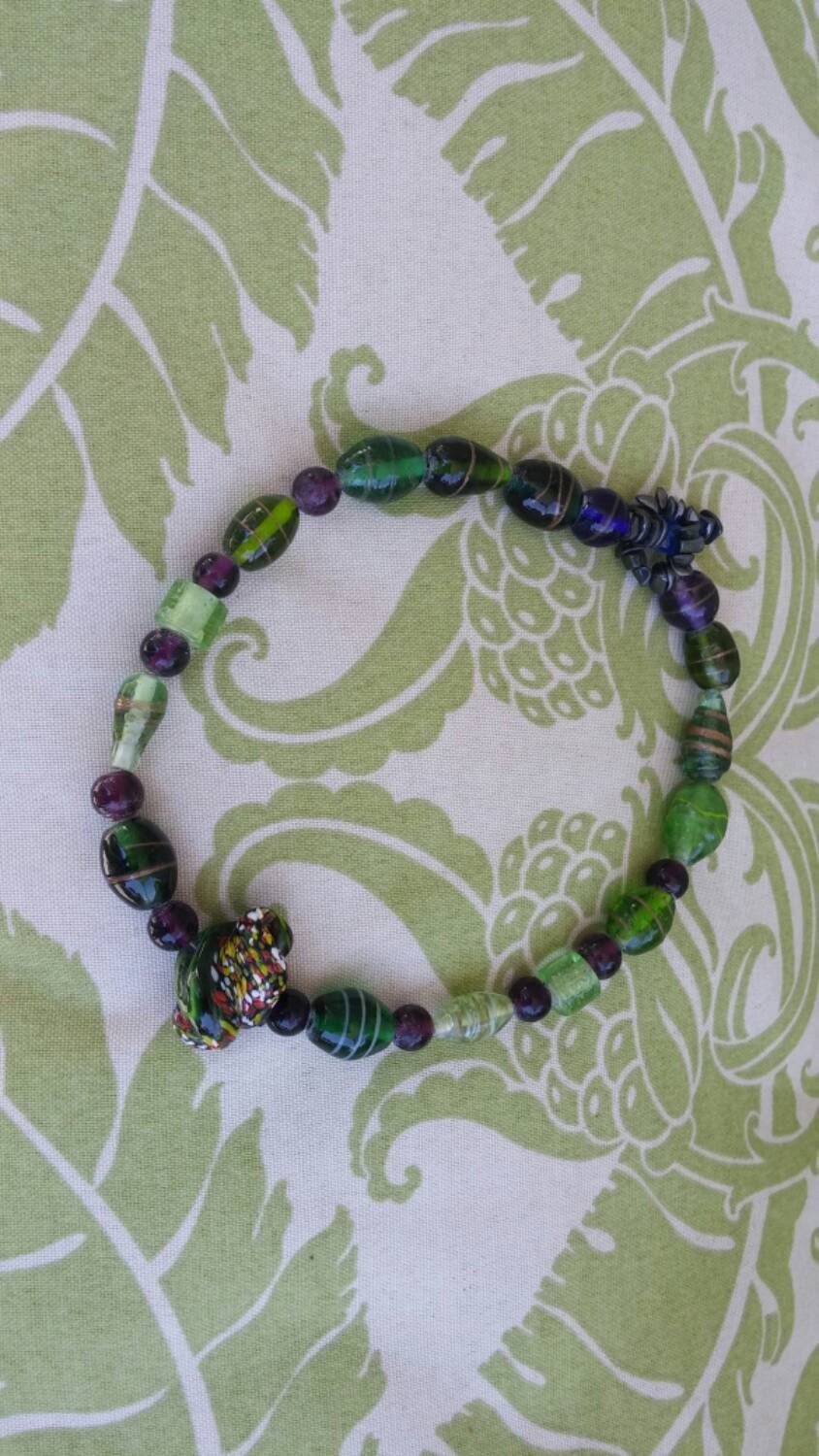 Auf Verkauf Lamp Works Glas Bead 14 Zoll Halskette Costume Jewelry Mode-Accessoire von EastIdahoCompany