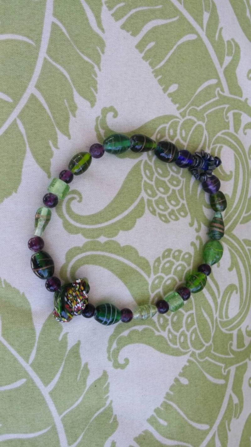 Auf Verkauf Lamp Works Glas Bead 14 Zoll Halskette Costume Jewelry Mode-Accessoire von EastIdahoCompany