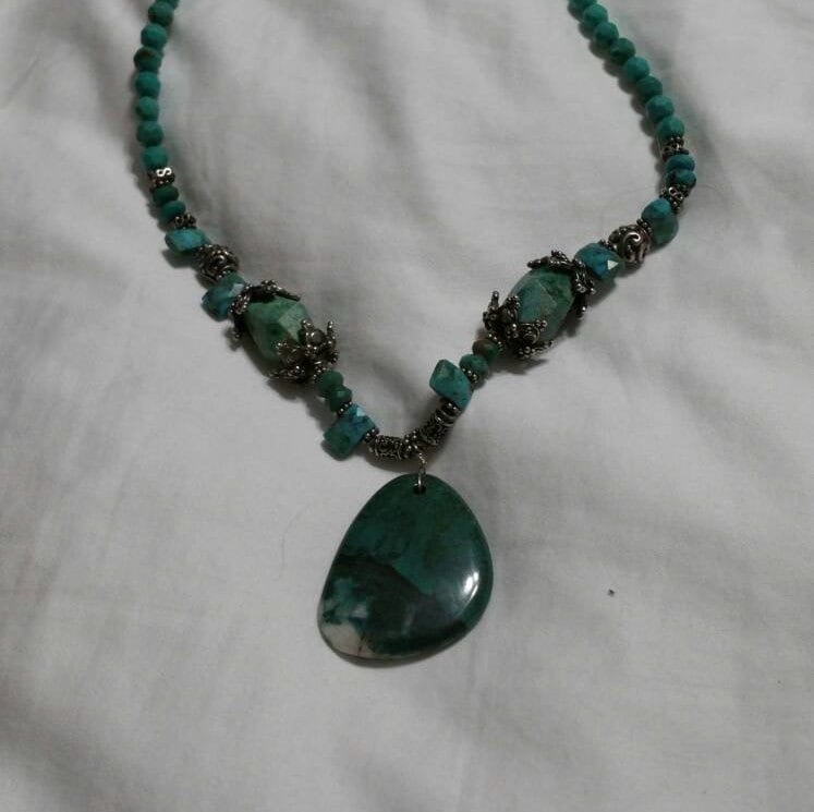 Designer Barse, 925 Sterling Splitter Und Türkis Einzelstrang Mit Poliertem Stein Anhänger, 18-Zoll-Halskette, Southwestern Style von EastIdahoCompany