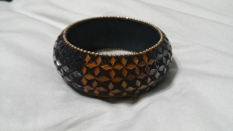Großes Armband Aus Strukturiertem Stern Und Metall in Orange, Braun Gold, Boho-Stil, Modeschmuck, Modeaccessoire von EastIdahoCompany
